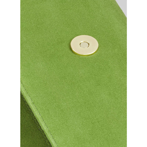 LK Bennett Dominica Apple Green Suede Clutch Bag